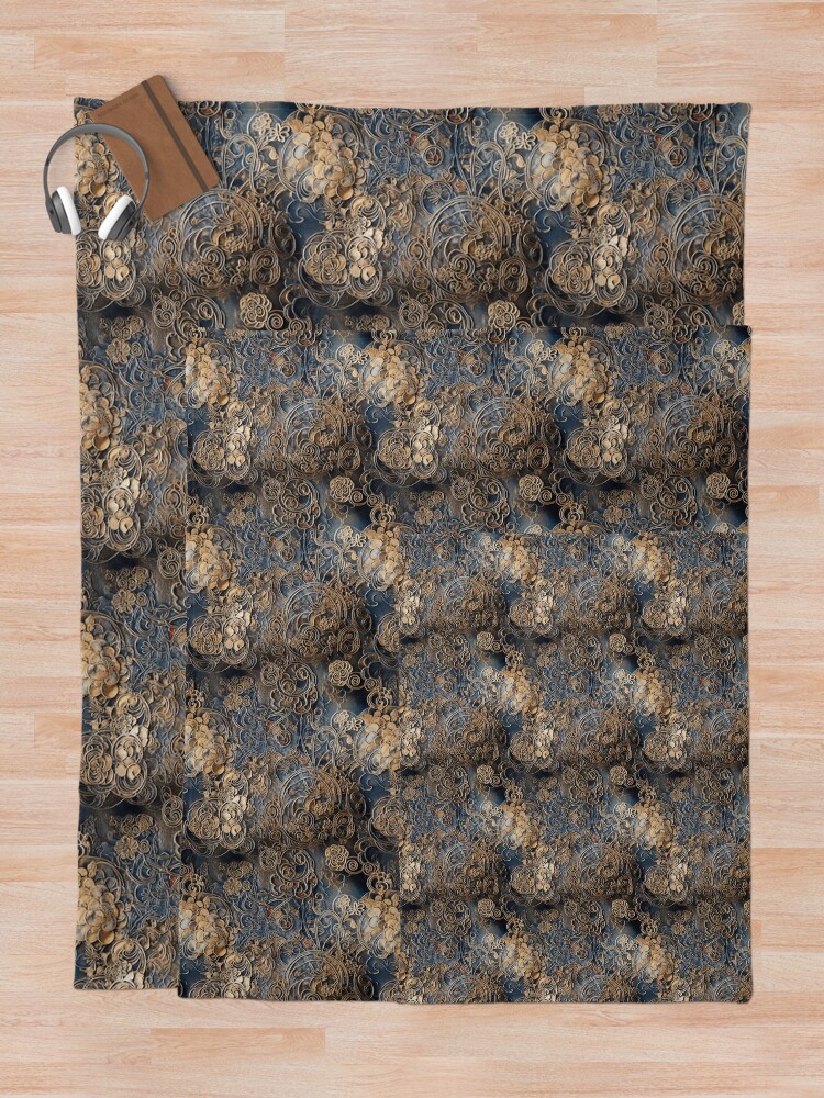 Thumbnail 5 of 6, Throw Blanket, Metalic Pattern designed and sold by RooArtistry.