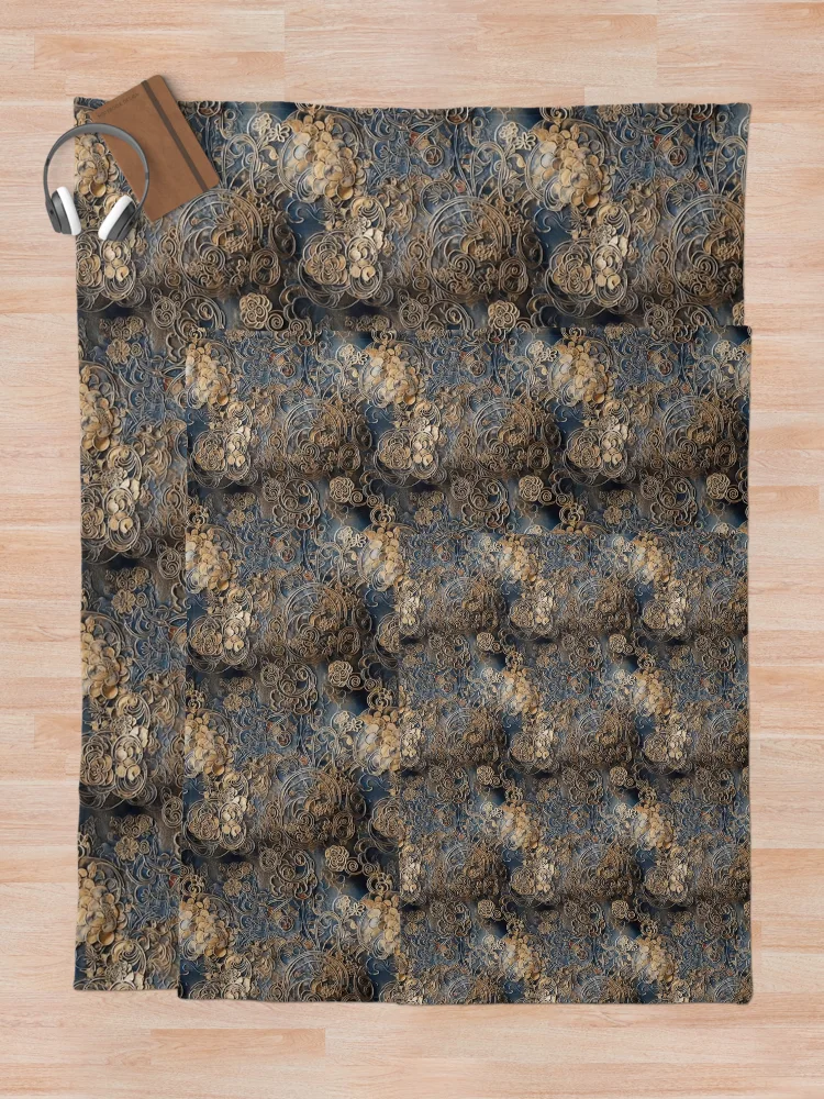 Thumbnail 5 of 6, Throw Blanket, Metalic Pattern designed and sold by RooArtistry.
