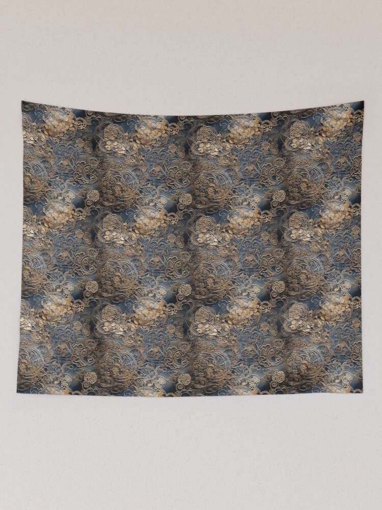 Thumbnail 2 of 3, Tapestry, Metalic Pattern designed and sold by RooArtistry.