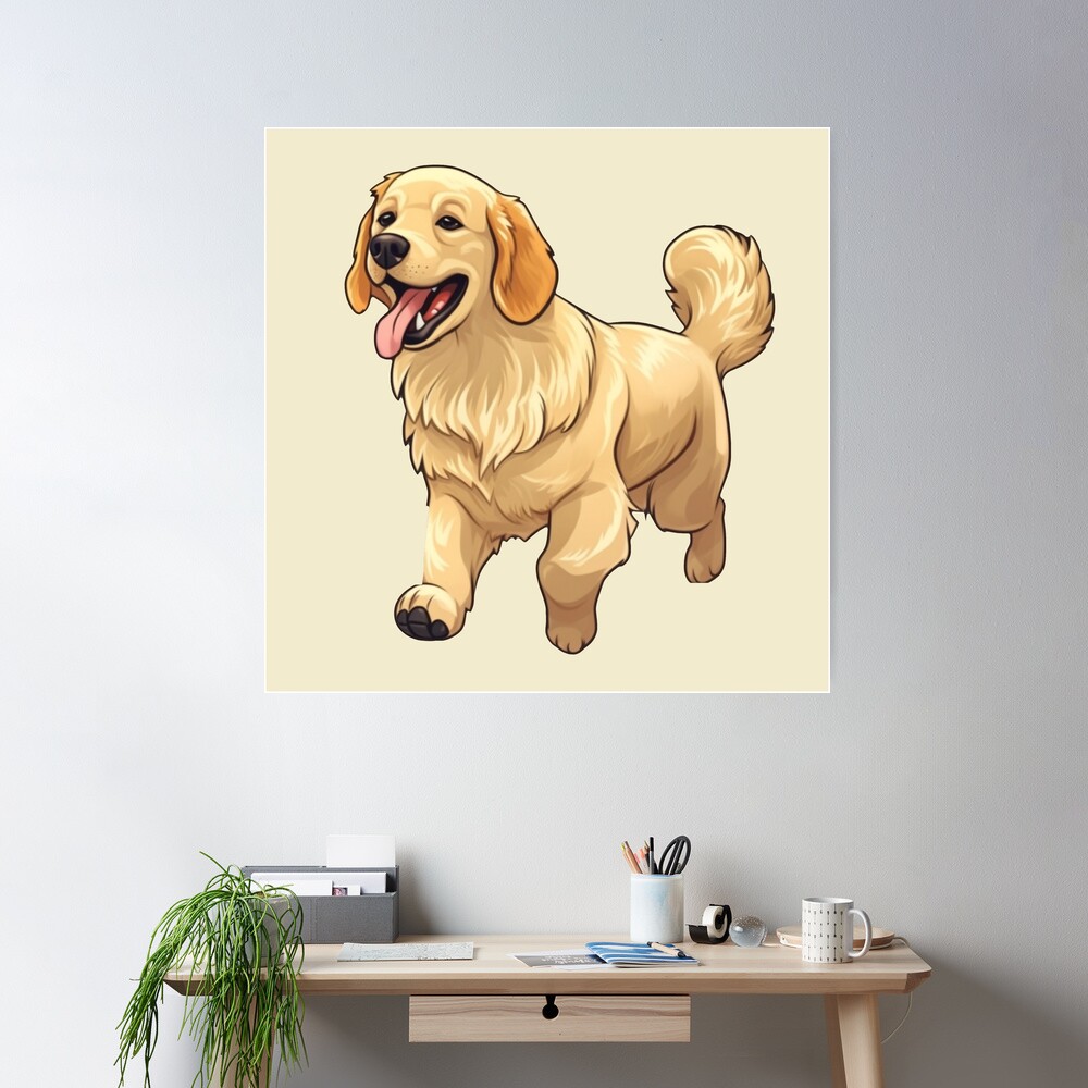 Dingleberries Happen, Golden Retriever dog wall art print