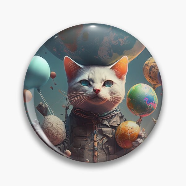 Item preview,  Environmentalist Cyberpunk Cat celebrating Earth Day - surrealist AI Generated Art designed and sold by Flowsaiartshop.