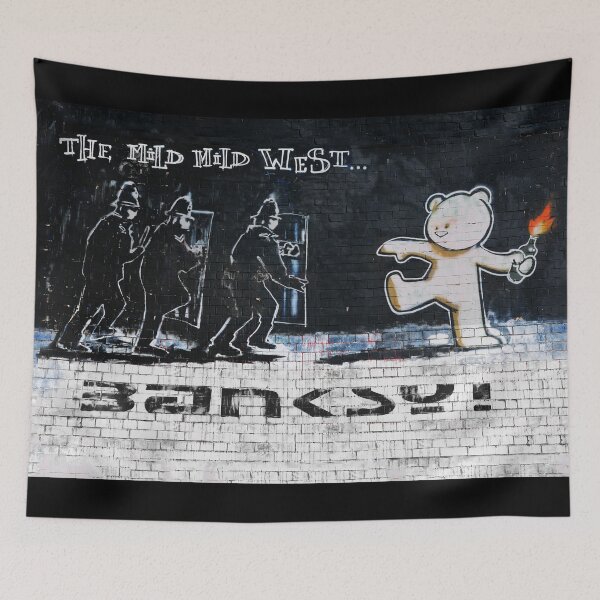 Item preview, BANKSY Graffiti Mural The Mild Mild West designed and sold by WE-ARE-BANKSY.