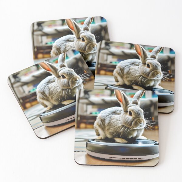 Item preview, Rabbit on a Roomba designed and sold by Steeshirts.