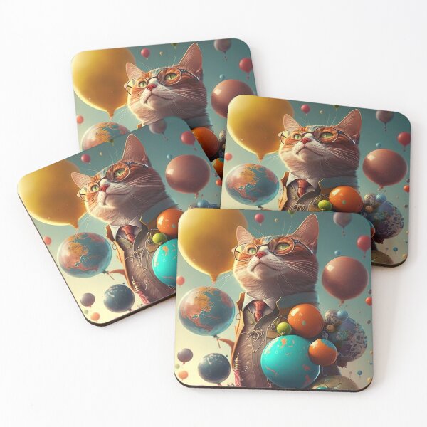 Item preview, Environmentalist Cyberpunk Cat celebrating Earth Day - surrealist AI Generated Art designed and sold by Flowsaiartshop.