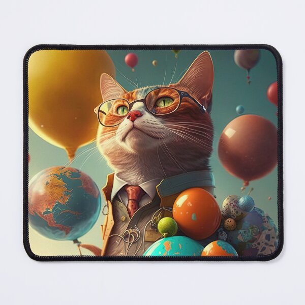 Item preview, Environmentalist Cyberpunk Cat celebrating Earth Day - surrealist AI Generated Art designed and sold by Flowsaiartshop.