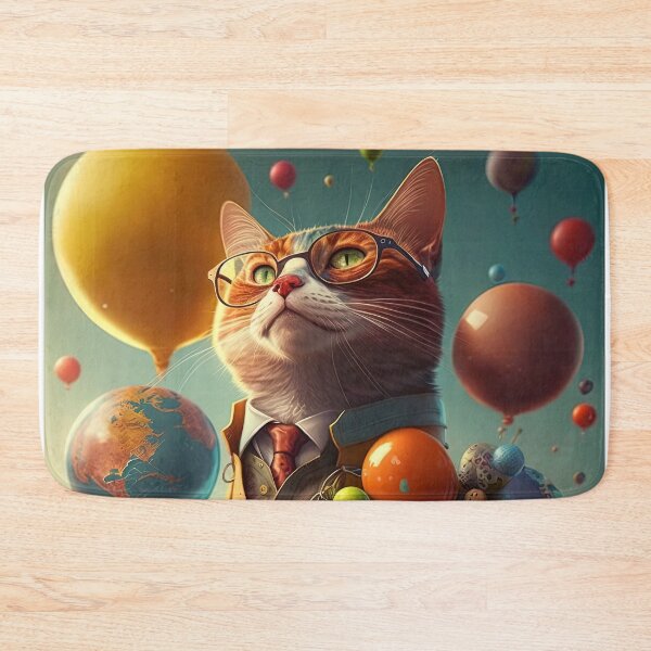 Item preview, Environmentalist Cyberpunk Cat celebrating Earth Day - surrealist AI Generated Art designed and sold by Flowsaiartshop.