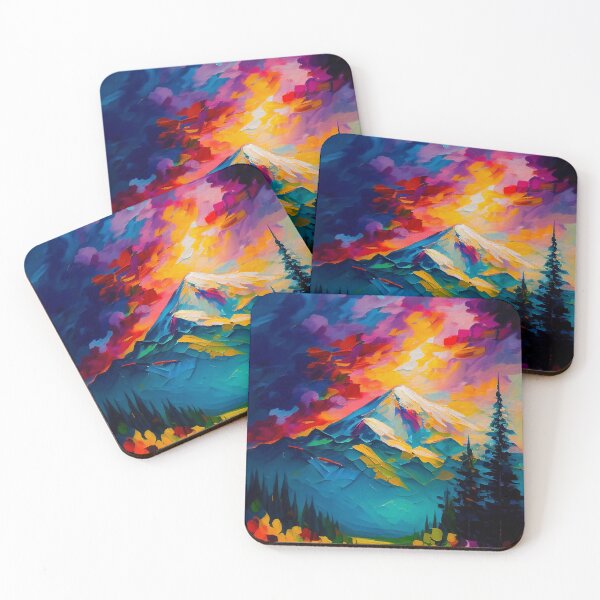 Item preview, Mount Ranier National Park Landscape | Palette Knife Oil Digital Painting designed and sold by VividViews.