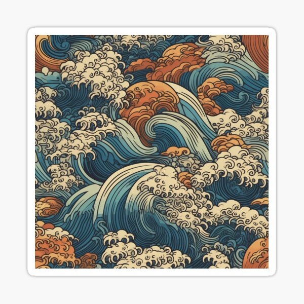 Item preview, Japanese Traditional Tattoo Waves Flash  designed and sold by CDerbyshire.