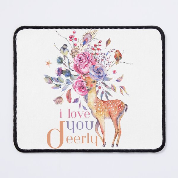 Item preview, I Love You Deerly waterclor deer designed and sold by 4youwithlove2.