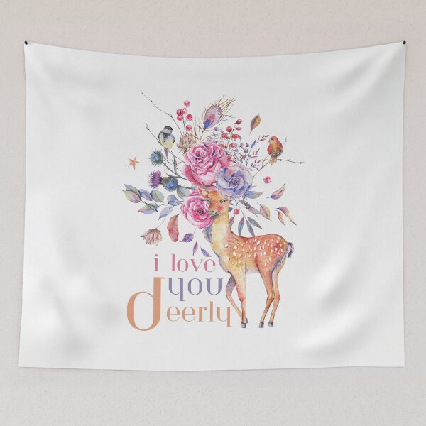 Item preview, I Love You Deerly waterclor deer designed and sold by 4youwithlove2.