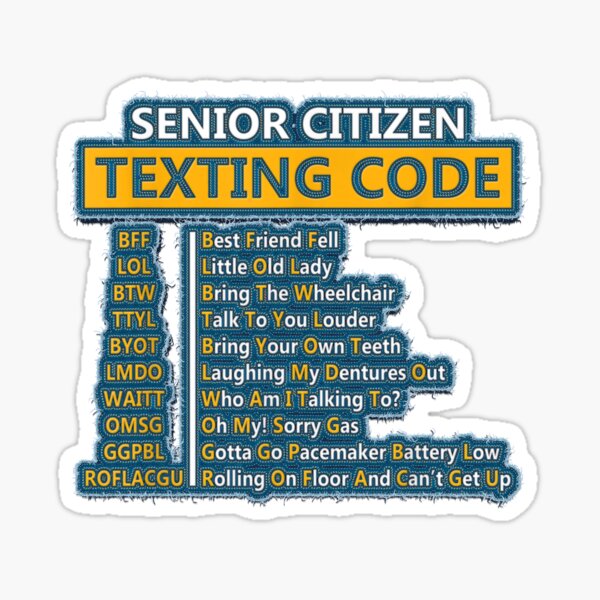 Gifts for Senior Citizens Senior Citizen Texting Code Gift for