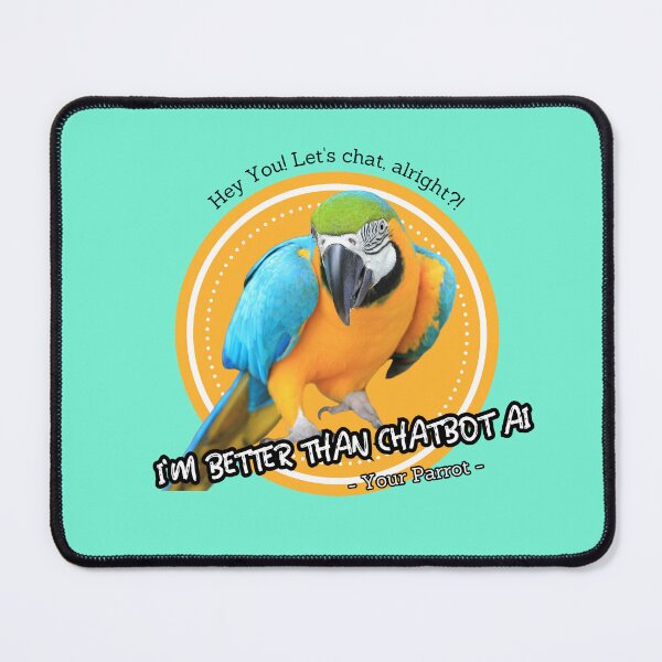 Item preview, better than chatbot AI - colorful parrot designed and sold by PositiveIdeas.