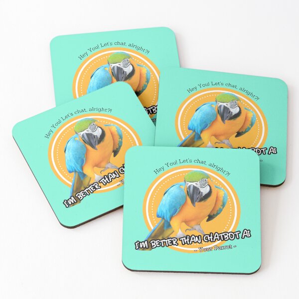 Item preview, better than chatbot AI - colorful parrot designed and sold by PositiveIdeas.