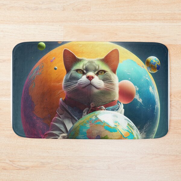 Item preview, Environmentalist Cyberpunk Cat celebrating Earth Day - surrealist AI Generated Art designed and sold by Flowsaiartshop.
