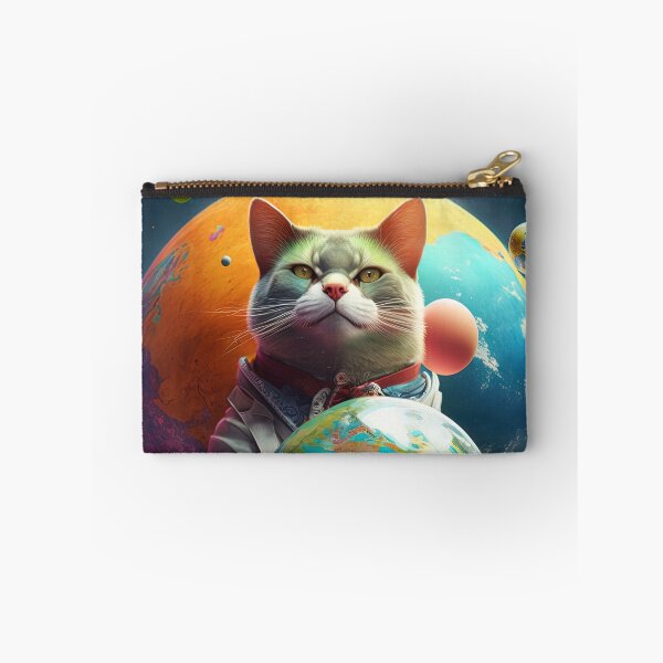 Item preview, Environmentalist Cyberpunk Cat celebrating Earth Day - surrealist AI Generated Art designed and sold by Flowsaiartshop.