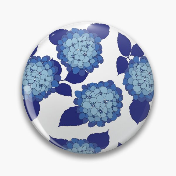 Item preview, Hamptons Blue and White Hydrangea Flowers Pattern designed and sold by HotHibiscus.