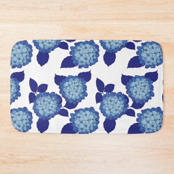 Item preview, Hamptons Blue and White Hydrangea Flowers Pattern designed and sold by HotHibiscus.