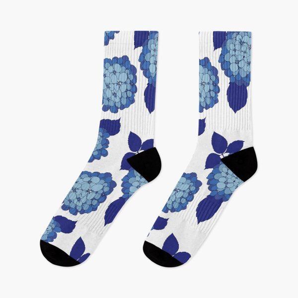 Item preview, Hamptons Blue and White Hydrangea Flowers Pattern designed and sold by HotHibiscus.
