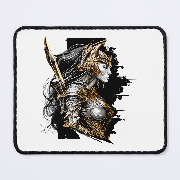 Item preview, Unleash Your Inner Warrior with Our Black and Gold Fantasy Warrior Woman designed and sold by ShadowAndSlate.
