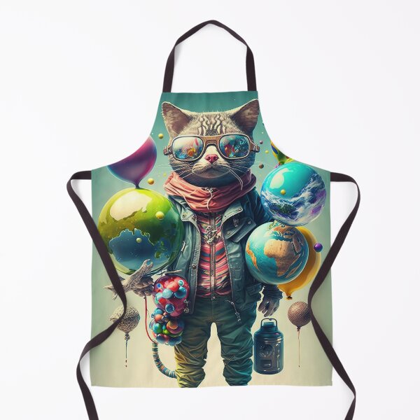 Item preview, Environmentalist Cyberpunk Cat celebrating Earth Day - surrealist AI Generated Art designed and sold by Flowsaiartshop.