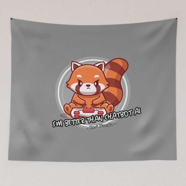 Item preview, better than chatbot AI - gaming red panda  designed and sold by PositiveIdeas.