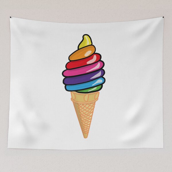 Item preview, Rainbow Soft Serve Whippy Icecream Cone Graphic Art 2 designed and sold by Ciara Shortall.