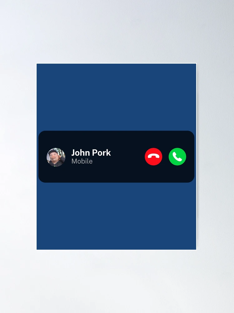 John Pork Is Calling Sticker for Sale by Super-Designz
