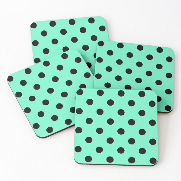 Item preview, Black Polka Dots On Opal Green  designed and sold by POLKAIWERX.