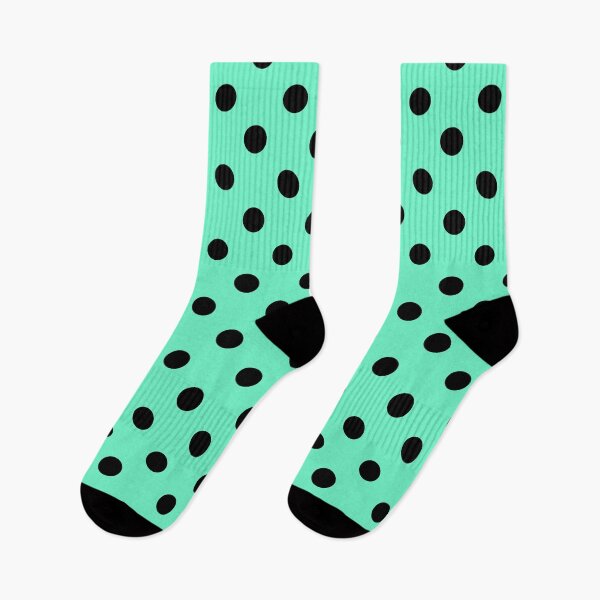 Item preview, Black Polka Dots On Opal Green  designed and sold by POLKAIWERX.