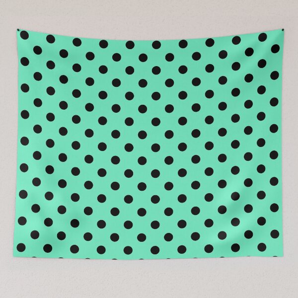 Item preview, Black Polka Dots On Opal Green  designed and sold by POLKAIWERX.