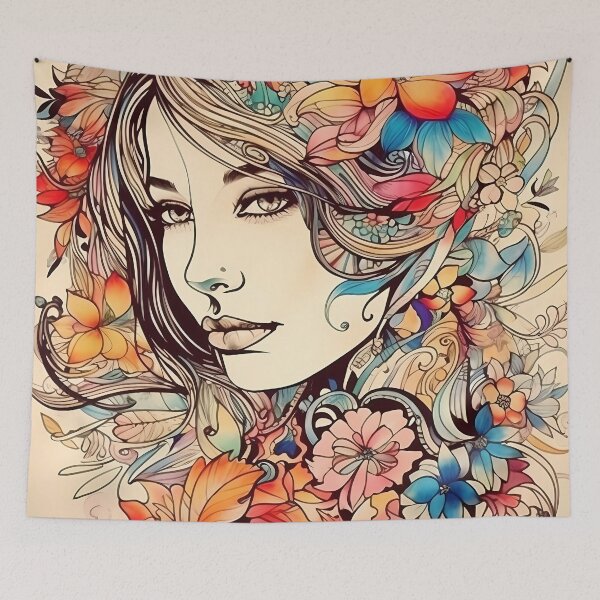 Item preview, Female With Flowers designed and sold by MTJ-Mushrooms.