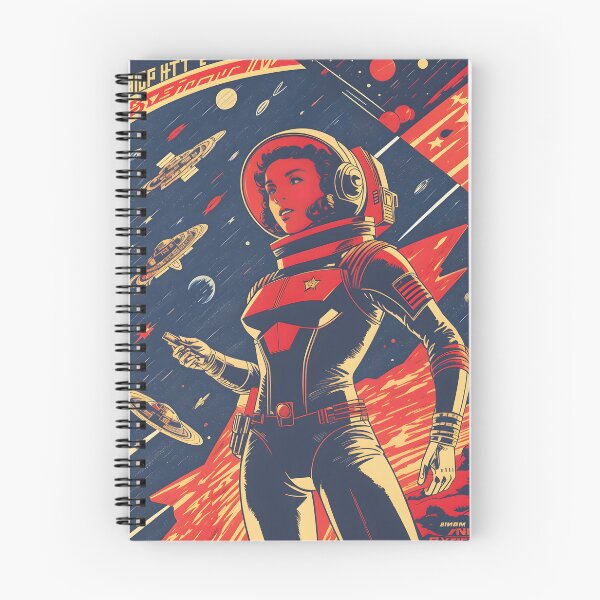 Artikelvorschau, Weibliche Astronautin im Vintage-Stil entworfen und verkauft von ByteyCreatives.