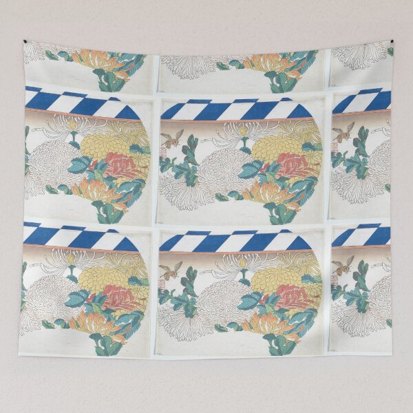 Item preview, Utagawa Hiroshige Chrysanthemums in Fan-shaped Design designed and sold by TeeARTHY.