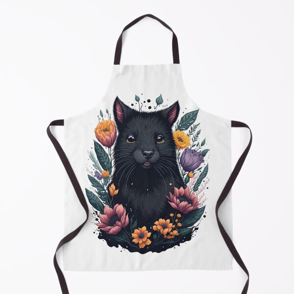 Item preview, Cute Black Mink Watercolor Art with Colorful Flowers and Leaves designed and sold by AndyNgn.