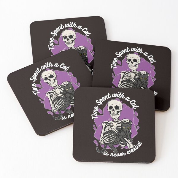 Item preview, Skeleton hugs black cat - Dark Gothic Tee designed and sold by Garaunt - The bavarian brute.
