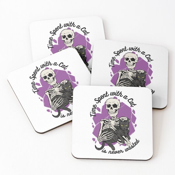 Item preview, Skeleton hugs black cat - Dark Gothic Tee designed and sold by Garaunt - The bavarian brute.