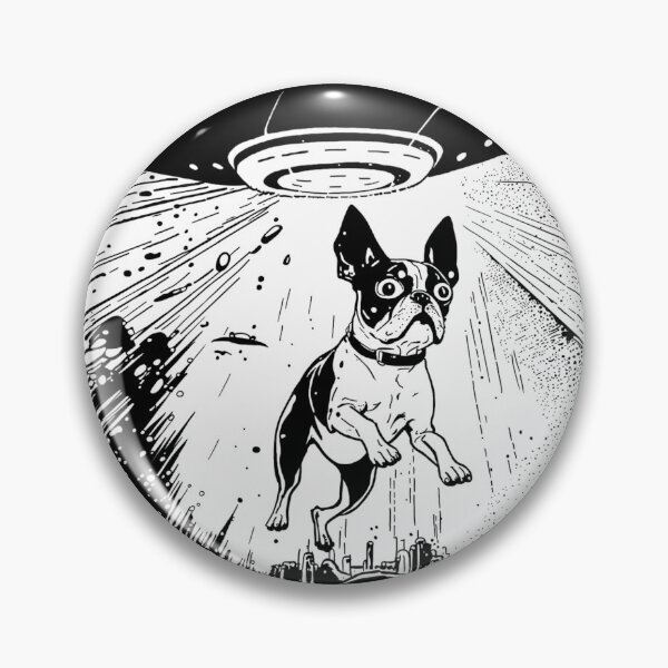 Artikelvorschau, Boston Terrier UFO-Entführung entworfen und verkauft von CortexCreations.