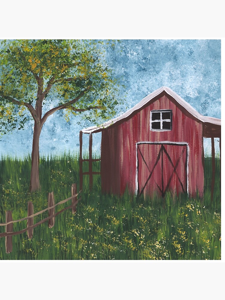 Barnyard Painting Art Board Print for Sale by Emily Seilhamer
