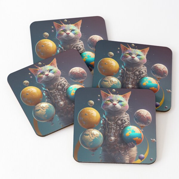 Item preview, Environmentalist Cyberpunk Cat celebrating Earth Day - surrealist AI Generated Art designed and sold by Flowsaiartshop.