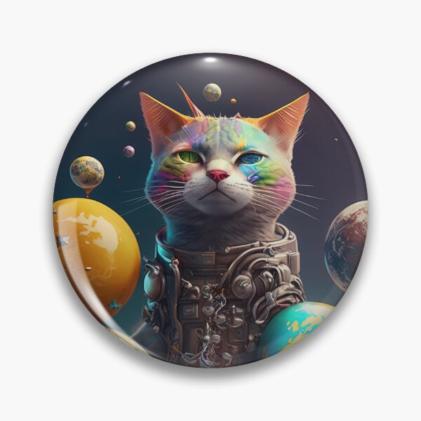 Item preview, Environmentalist Cyberpunk Cat celebrating Earth Day - surrealist AI Generated Art designed and sold by Flowsaiartshop.
