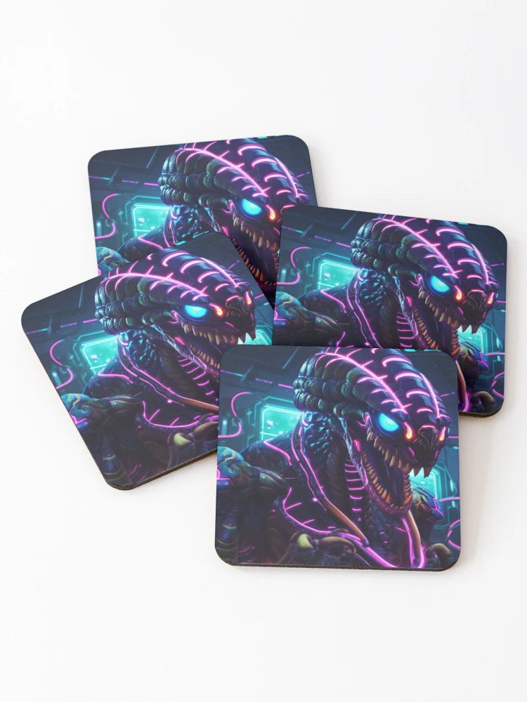 Thumbnail 1 of 5, Coasters (Set of 4), Bismarck Ringed Python God designed and sold by Dawn van Doorn.