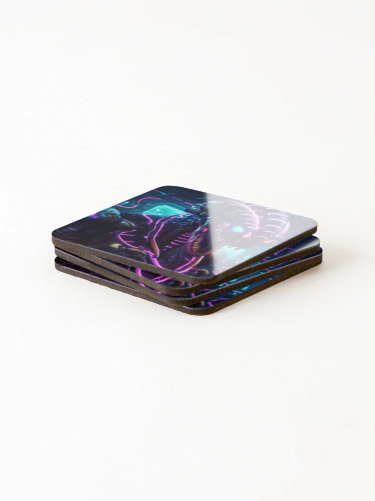 Thumbnail 4 of 5, Coasters (Set of 4), Bismarck Ringed Python God designed and sold by Dawn van Doorn.