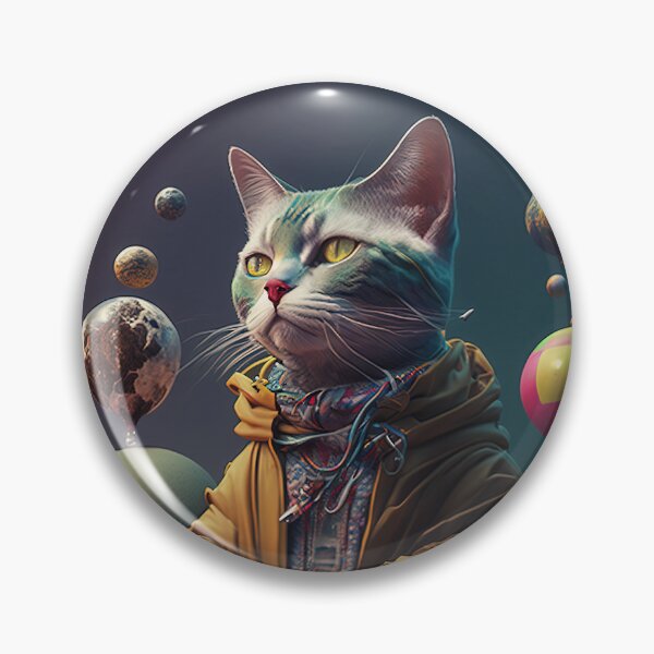Item preview, Environmentalist Cyberpunk Cat celebrating Earth Day - surrealist AI Generated Art designed and sold by Flowsaiartshop.