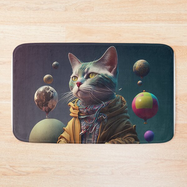 Item preview, Environmentalist Cyberpunk Cat celebrating Earth Day - surrealist AI Generated Art designed and sold by Flowsaiartshop.