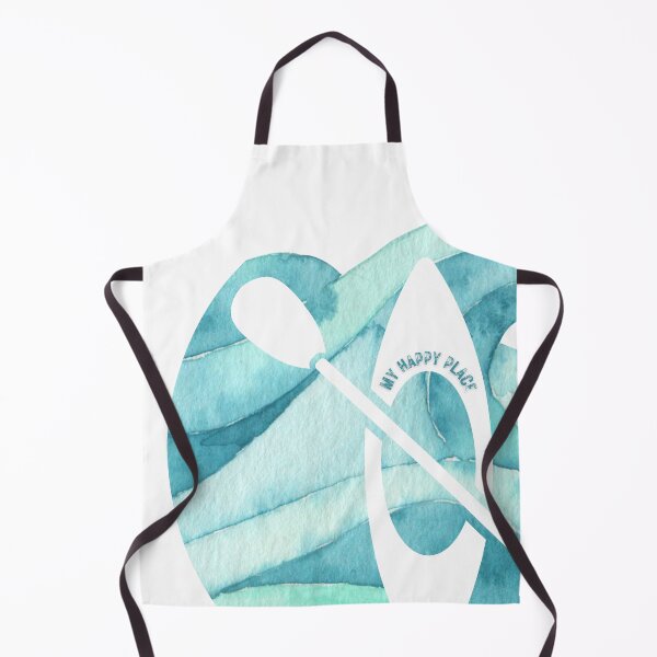 Item preview, My Happy Place, Kayak in Teal Wave, Round designed and sold by TwoSmallPtatoes.