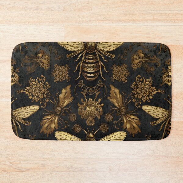 Item preview, Splendid Golden Abstract Honey Bees Pattern designed and sold by PatternBestFan.