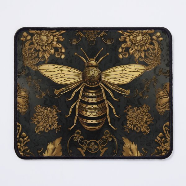 Item preview, Splendid Golden Abstract Honey Bees Pattern designed and sold by PatternBestFan.