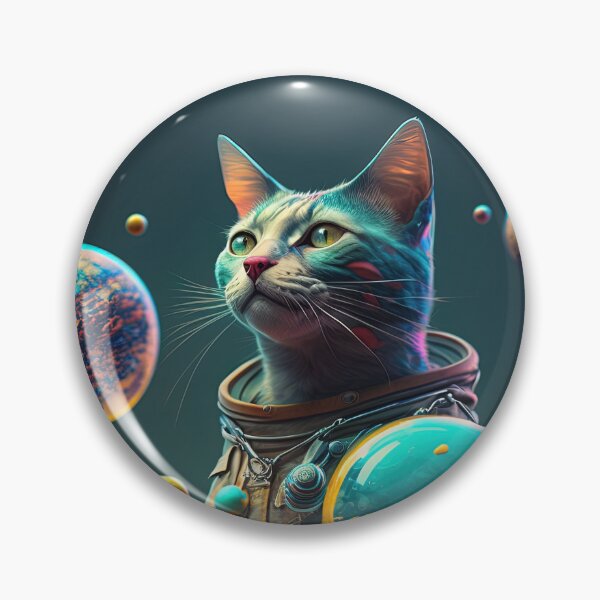 Item preview,  Environmentalist Cyberpunk Cat celebrating Earth Day - surrealist AI Generated Art designed and sold by Flowsaiartshop.