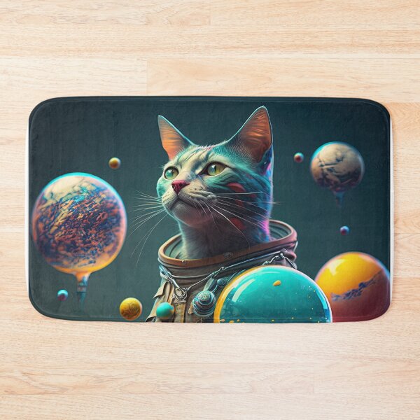 Item preview,  Environmentalist Cyberpunk Cat celebrating Earth Day - surrealist AI Generated Art designed and sold by Flowsaiartshop.