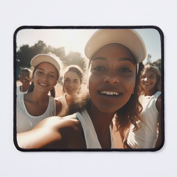 Item preview, Selfie of a group of young tenniplayers designed and sold by AIArtShopPro.